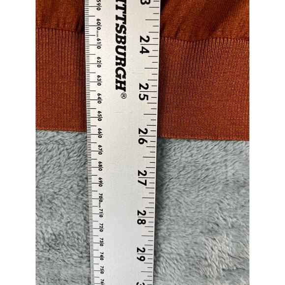 Men’s PJ PAUL JONES Rust Knit Vertical Stripe Crew Short Sleeve Shirt Size S - Picture 8 of 9